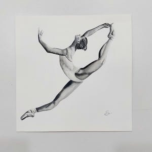 Ballerina acquerello,Dipinto ballerina,Quadro ballerina sulle punte,Donna ballerina quadro,Regalo amanti ballo acquerello,Acquerello ballo