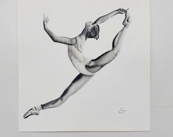 バレエダンサー オリジナル水彩画 バレリーナ 白鳥の湖 バレエ 女性