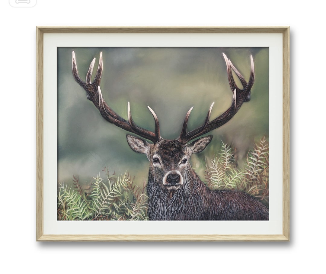 Deer Painting Art Mural, Deer Wildlife Painting,deer Art Wall Decor ...