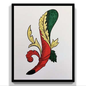 Asso di bastoni napoletano,Acquerello carta da gioco scopa,Quadro asso di mazze,Carte da gioco italiane scopa,Quadro napoletano Asso Bastoni