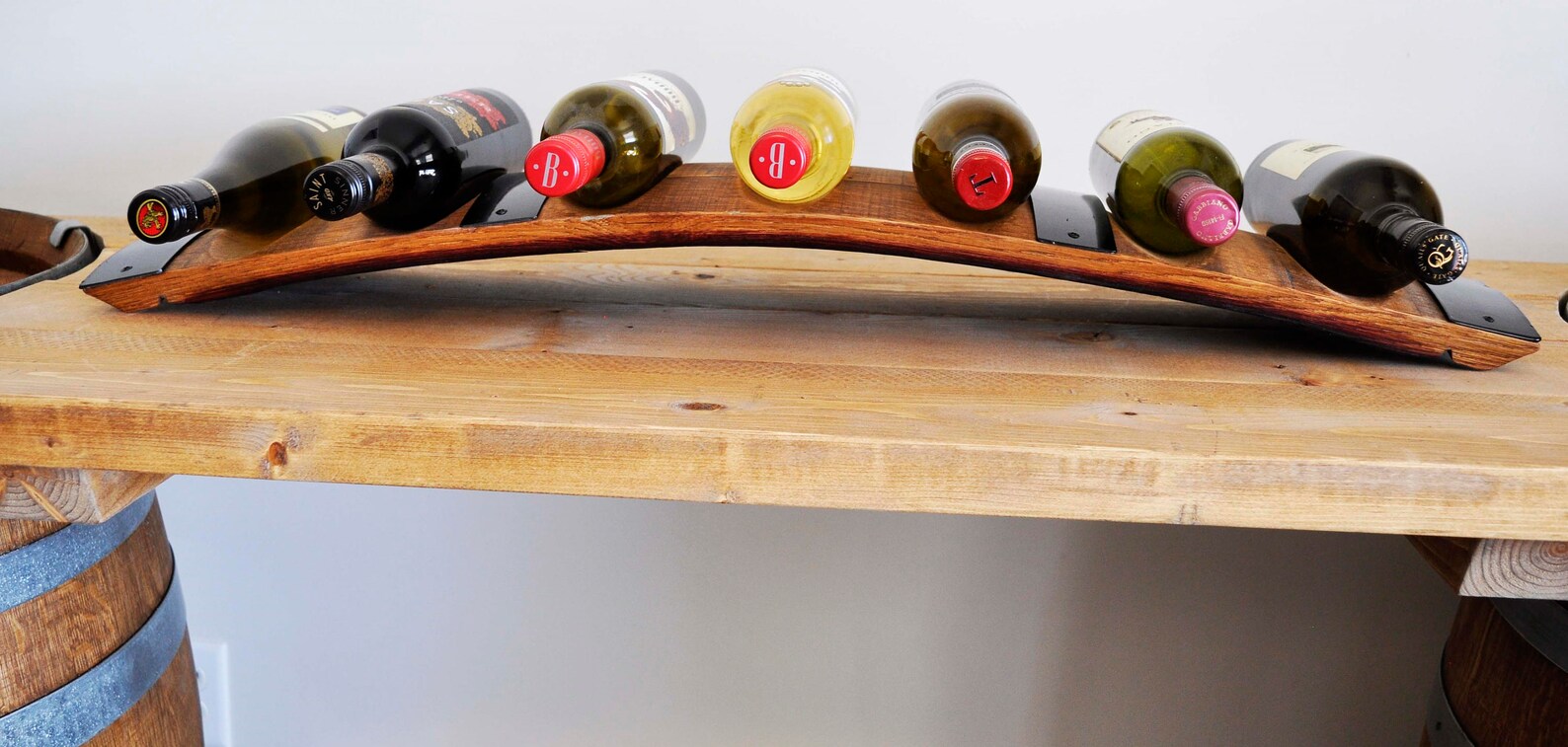 Barrel Stave Wine Rack 7bottle holder. Made from retired oak Etsy
