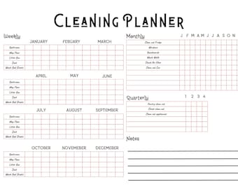 Editable Cleaning Schedule/Planner