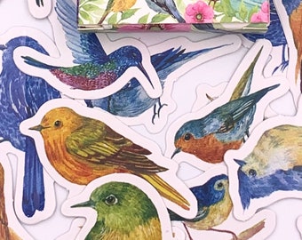 STICKER Vögel in allen Farben, Tiermotiv-Briefpapier, Bullet Journal Zubehör, Scrapbooking, Schreibwaren-Fangeschenk