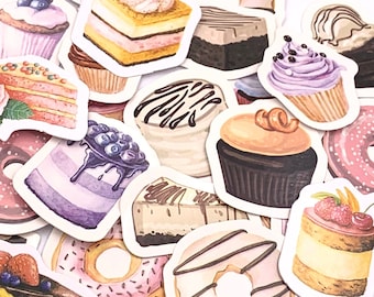 STICKER Amerikanische Kuchen, Muffinmuster, Donut, Käsekuchen, Schokoladenkuchen, Bullet Zeitungsaccessoire, Scrapbooking, Schreibwarengeschenk