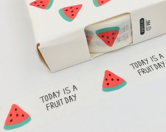 MASKING TAPE - Patrón de sandía - Hoy es un día de frutas - washi paper tape tema de frutas de verano - Washi Tape Bullet Journal - Scrapbooking