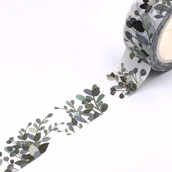 MASKING TAPE Feuilles d'Eucalyptus, Washi tape fantaisie, Scrapbooking