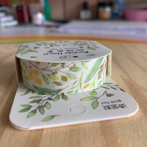MASKING TAPE - Climbing Foliage Pattern - Green Leaves - Gold Foil - Washi Tape Bullet Journal - Scrapbooking Accessory