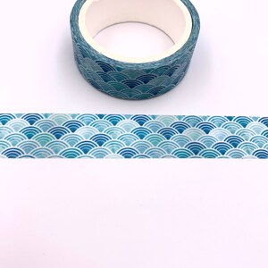 MASKING TAPE Japanische Muster Seigaiha blau und weiß washi tape masking tape Bullet Journal bujo Scrapbooking Horoskop Bild 3