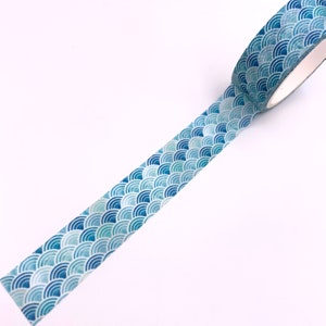 MASKING TAPE Japanische Muster Seigaiha blau und weiß washi tape masking tape Bullet Journal bujo Scrapbooking Horoskop Bild 4