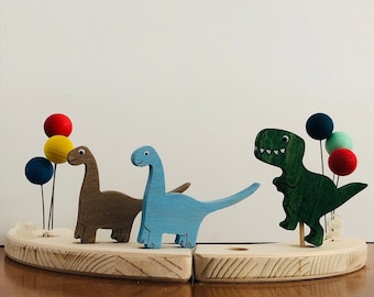 Dinosaurier TRex Dino Langhals Brachiosaurus Motivstecker Geburtstagsring Geburtstagskranz Geburtstagsstecker Geburtstag Junge Stecker T-Rex