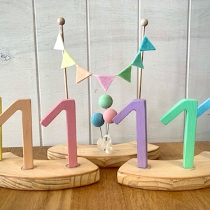 BASTONCINI CON NUMERI PASTELLO, Borchie con numeri primaverili, Anello di compleanno dei Grimm, Spirale di compleanno, Borchie di compleanno, Ghirlanda di compleanno, Compleanno per bambini