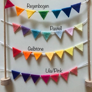 Wimpelkette Deko Kindergeburtstag Girlande Geburtstag Cake Topper Geburtstagsstecker Wimpel Geburtstagsring Grimms Filz Skandi Regenbogen