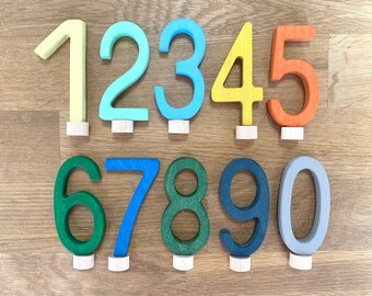 Set Blue 10 Numbers 0-9 Birthday Number Plugs Colorful Accessories Birthday Wreath Birthday Plugs Decoration Plugs 1 2 3 4 5 6 Boy Girl