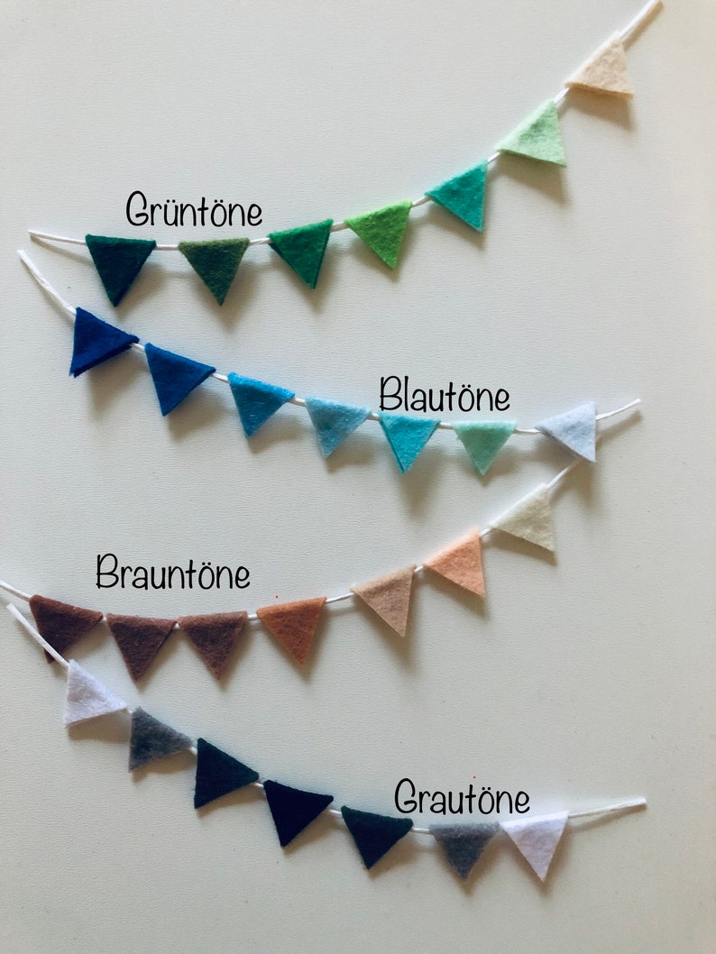 Pennant chain garland birthday cake topper birthday plug pennant birthday ring blue pink green red yellow Scandi rainbow chain celebration image 3