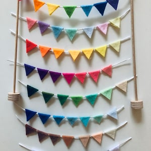 Pennant chain garland birthday cake topper birthday plug pennant birthday ring blue pink green red yellow Scandi rainbow chain celebration