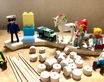 DIY STECKER individuelle Motivstecker Grimms Goki Selbst gemacht Playmobil Schleich Lego Geburtstagsring Geburtstagsring Geburtstagskranz