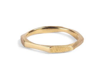 18k solid gold thin minimalist ring. Alternative engagement ring