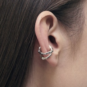 Criss kruis dubbele oor manchet - geen piercing sterling zilveren oorbellen