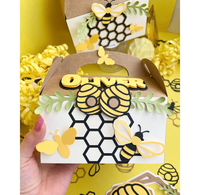 Bumble Bee Party Favor Box Baby Shower Favor 1st Bee Day Etsy