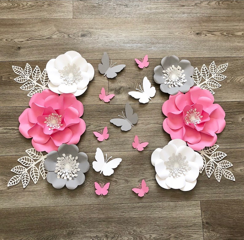 6pcs paper flowers baby girls nursery decor and baby shower Etsy