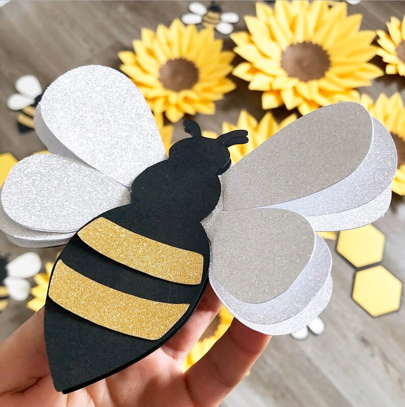 3D 7x7 bumble bee paper wall decor What will it BEE Etsy