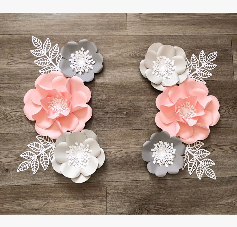 6pcs paper flowers baby girls nursery decor and baby shower Etsy