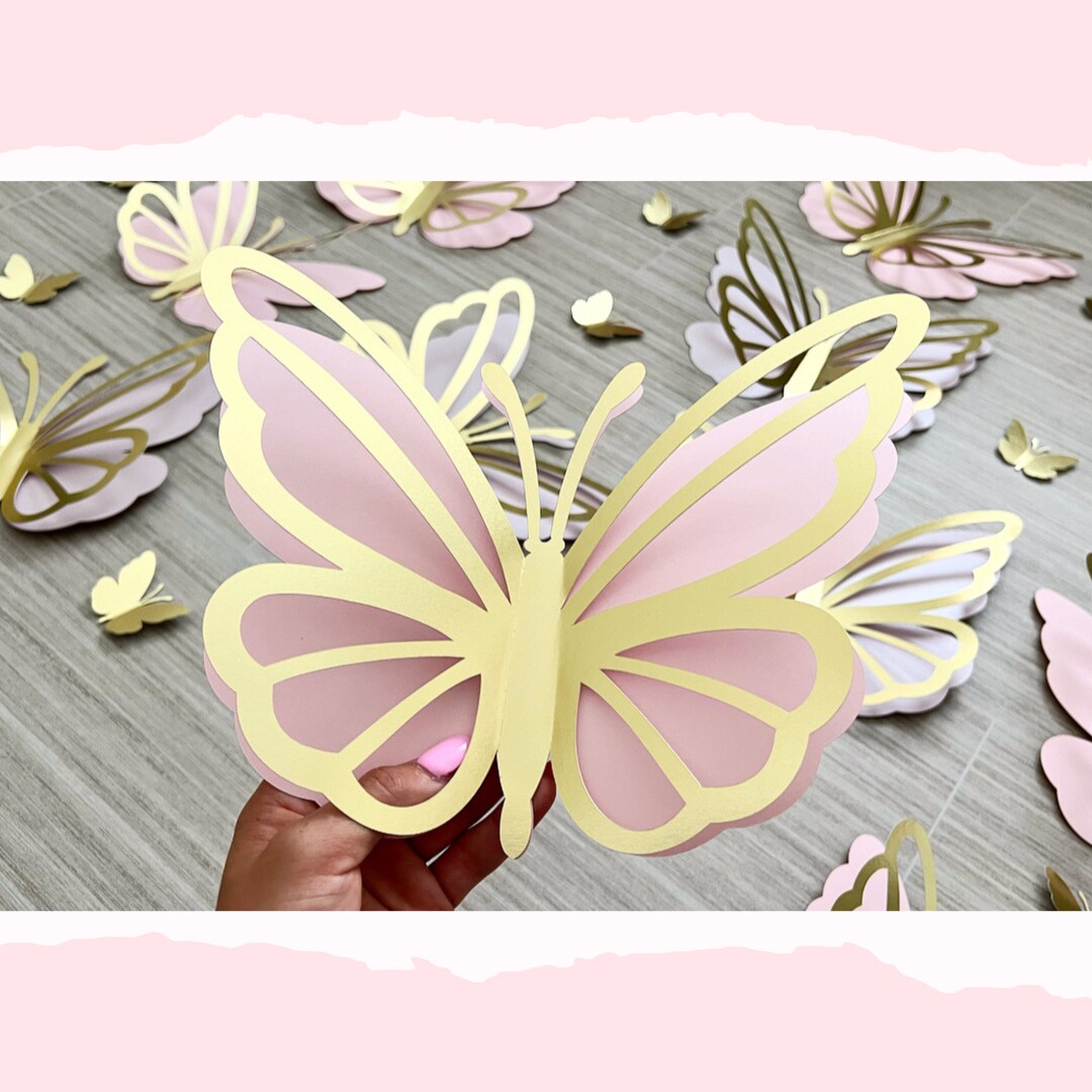 6pcs Paper Butterflies Wall Art, Butterfly Room Decor, Party Decor