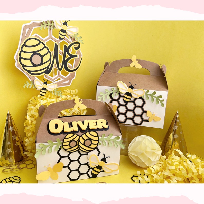 Bumble Bee Party Favor Box Baby Shower Favor 1st Bee Day Etsy