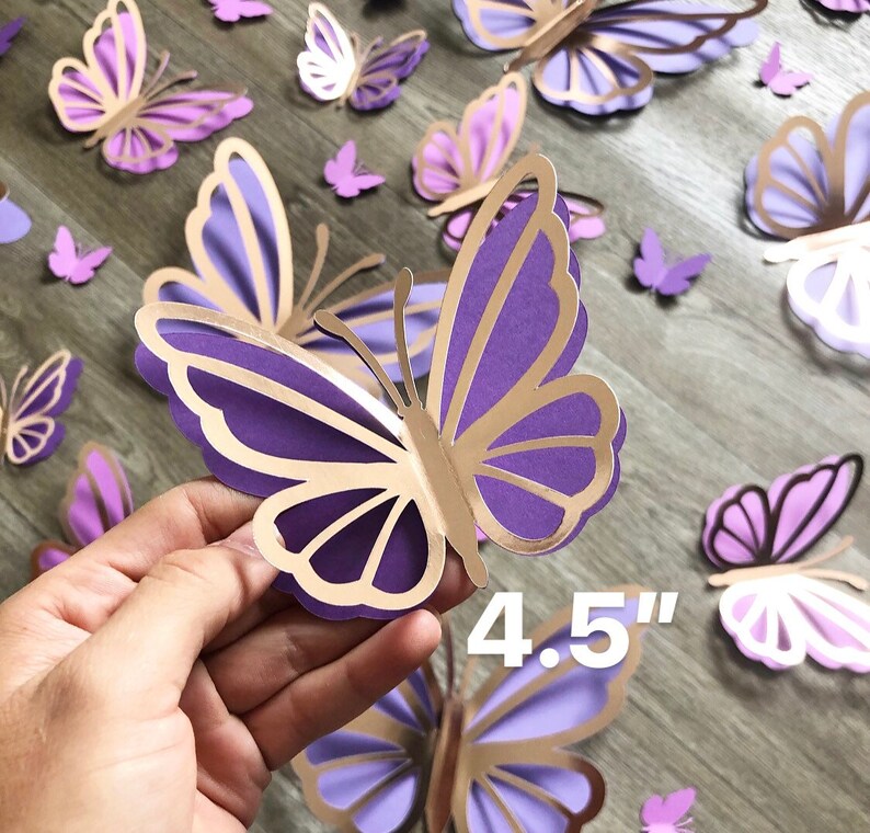 48pcs 3D Paper Butterflies Wall Decor Baby Girl Nursery and Etsy