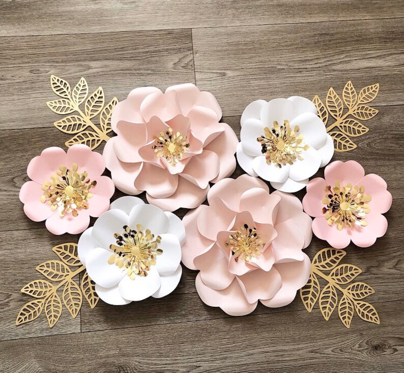 6pcs paper flowers baby girls nursery decor and baby shower Etsy