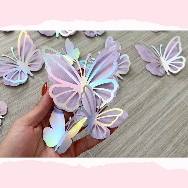 6Pcs 3D butterfly party and wall decor, balloon decor, birthday decor, baby girl nursery and wall decor,