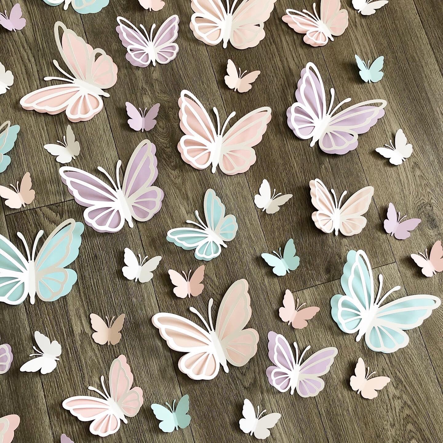 60pcs 3D Paper Butterflies Wall Decor Blush and Soft White Etsy