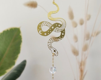 Snake sun catcher wall decor crystal mini suncatcher mobile light sensor