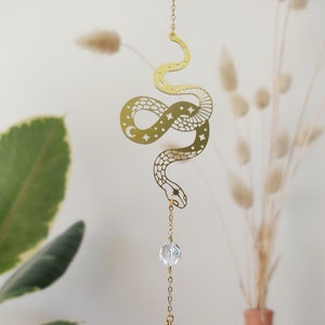 Snake sun catcher wall decor crystal mini suncatcher mobile light sensor