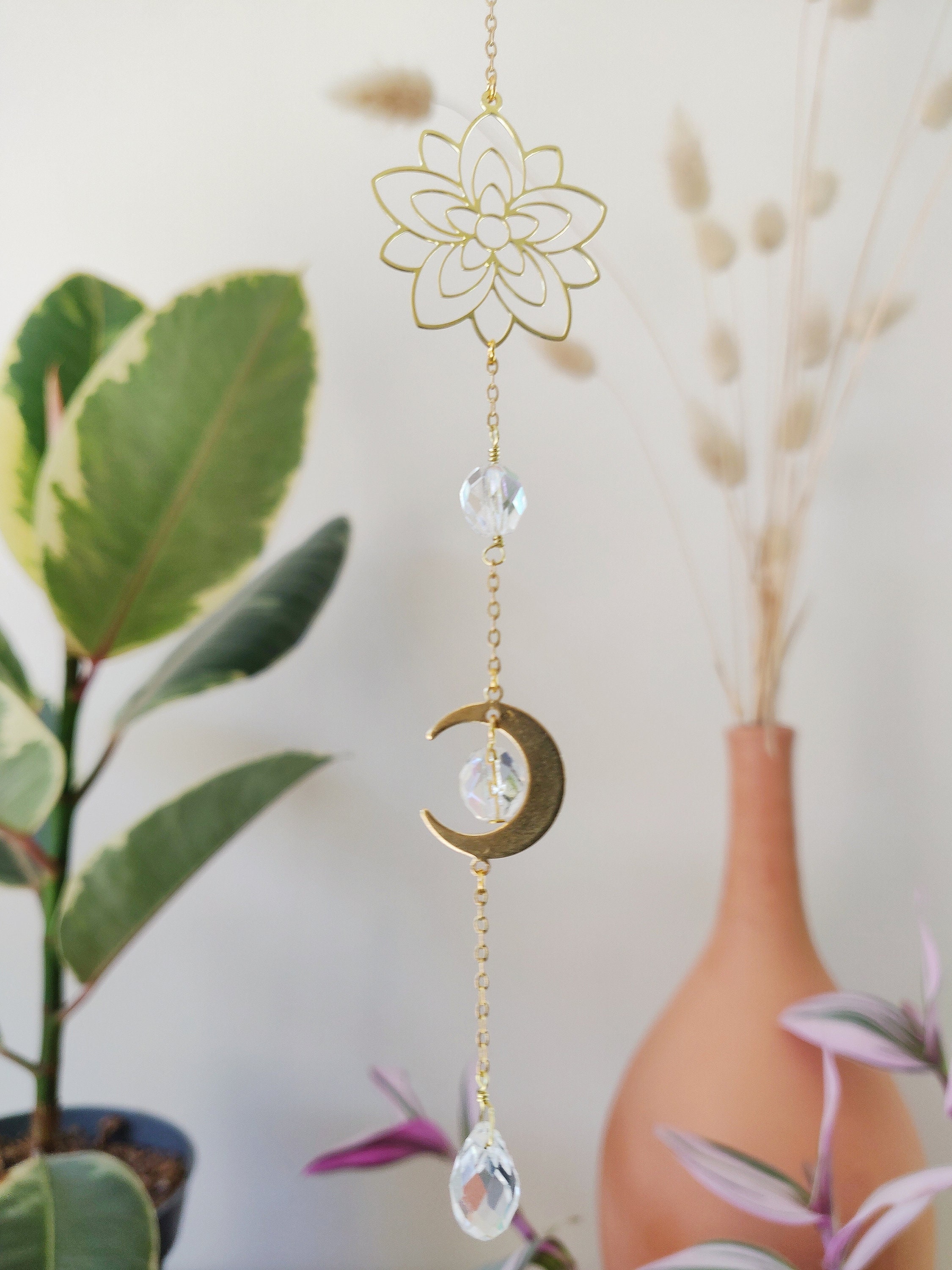 Suncatcher flower of life wall decoration crystal mini suncatcher mobile light sensor