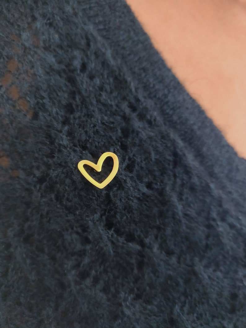Pins gold-plated heart brooch love badge AIMEE pin by Adèle and Louise image 4