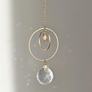 Crystal sun catcher rainbow wall decor suncatcher mobile light sensor