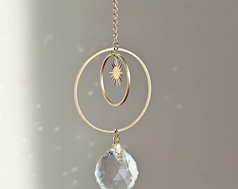 Crystal sun catcher rainbow wall decor suncatcher mobile light sensor
