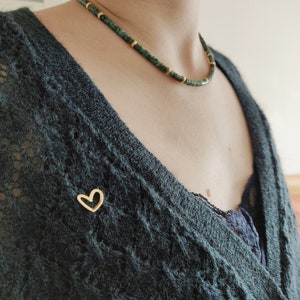 Pins gold-plated heart brooch love badge AIMEE pin by Adèle and Louise
