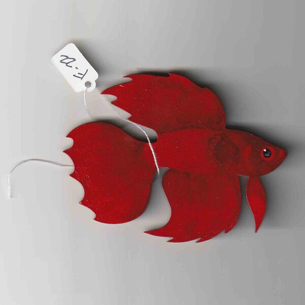 Betta refrigerator magnet, Siamese Fighting Fish magnet, Red Betta magnet, Red Siamese Fighting fish magnet