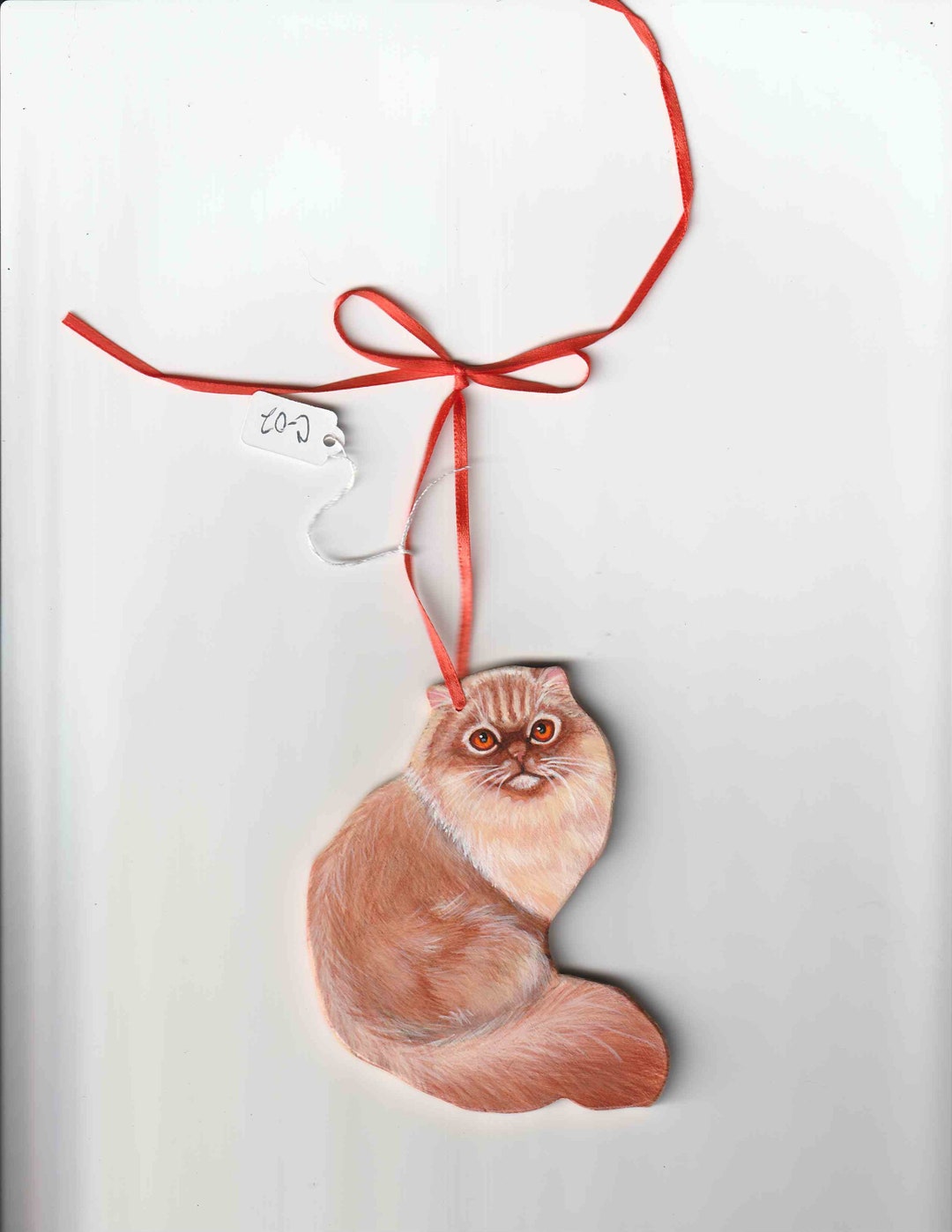 Persian Cat Ornament Peach Persian Ornament Orange Eyed Etsy