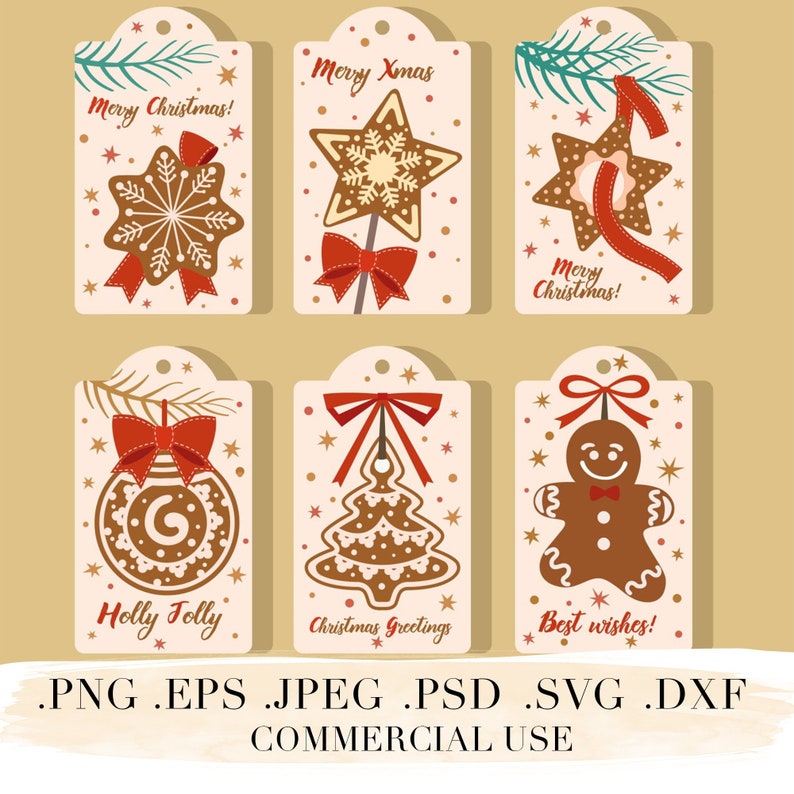 Download Free 24 Christmas Tags Svg Cut File Instant Download Vector Files Etsy SVG DXF Cut File