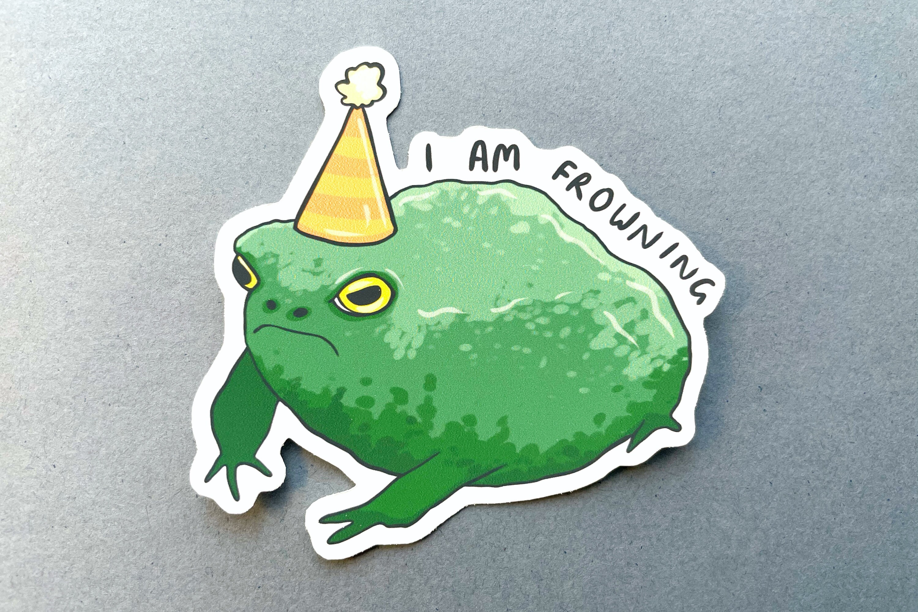 Matte Vinyl Frog Sticker Cute Frog Sticker Funny Sticker Etsy