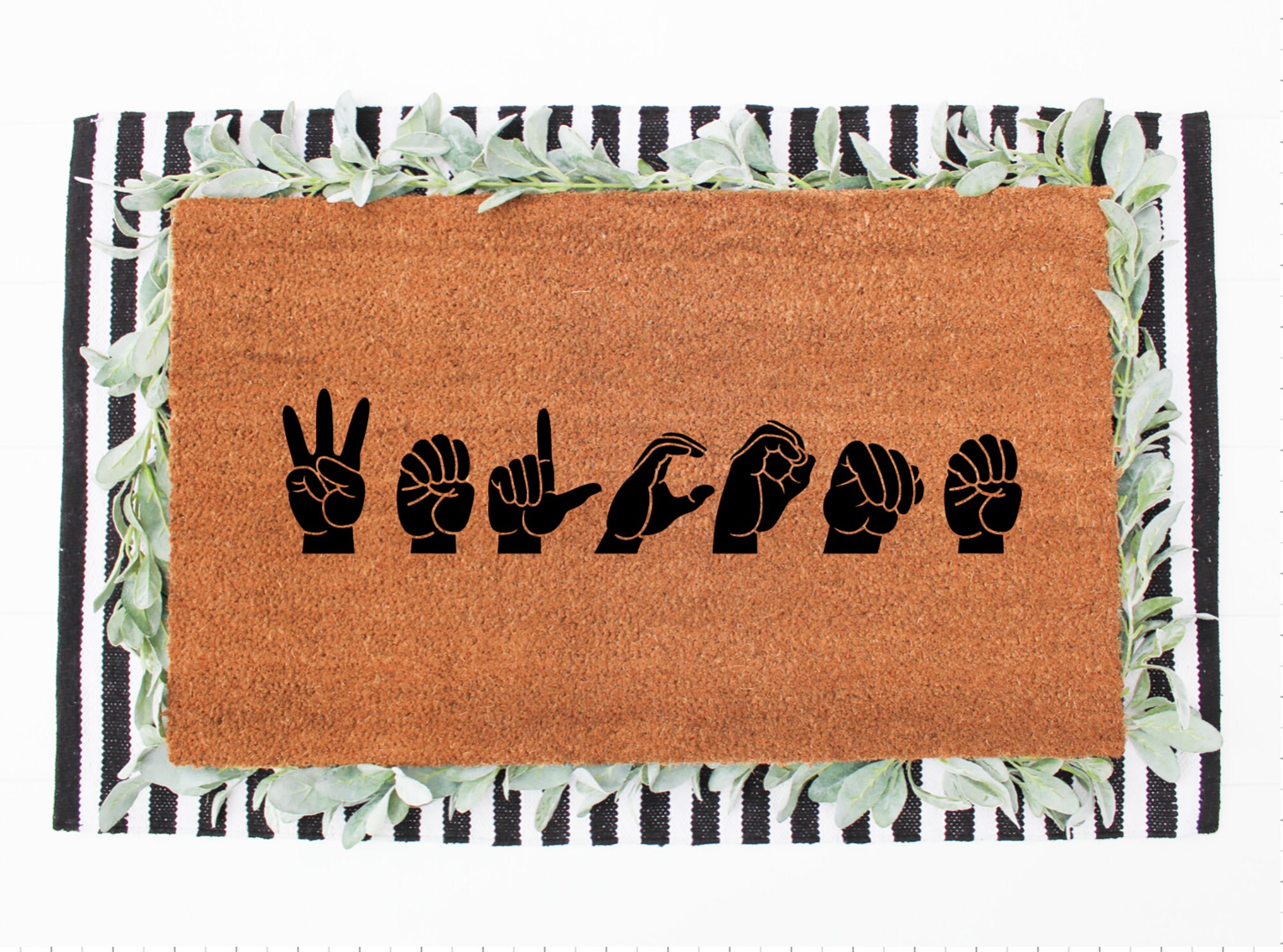 ASL Sign Language Doormat Home Coir Etsy