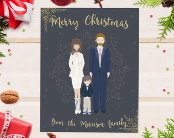 personalized christmas cards etsy