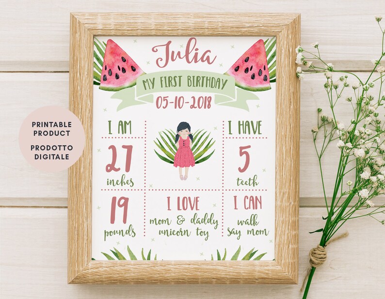 Download One in a melon first birthday sign Watermelon birthday ...