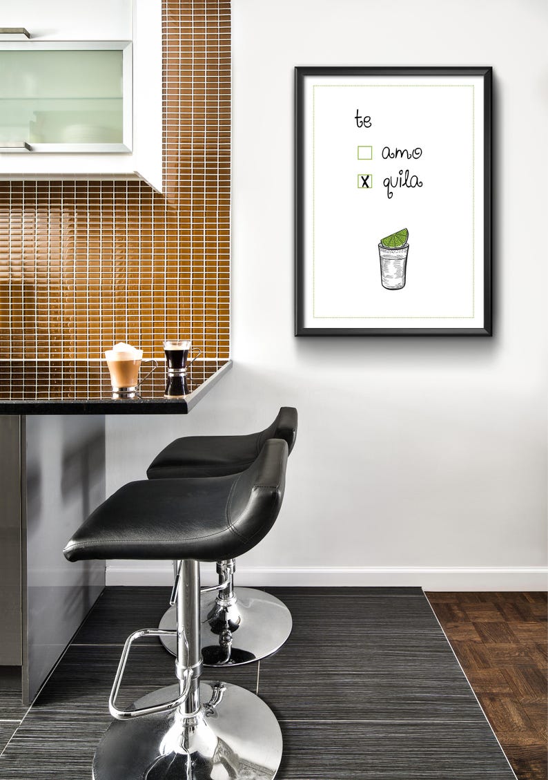 Tequila Sign Tequila Print Tequila Poster Tequila Decor Te Etsy