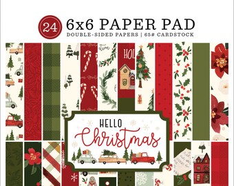 Carta Bella Hello Christmas scrapbooking paper 15x15, 24 Christmas scrapbooking papers, card making, Christmas // scrapbooking