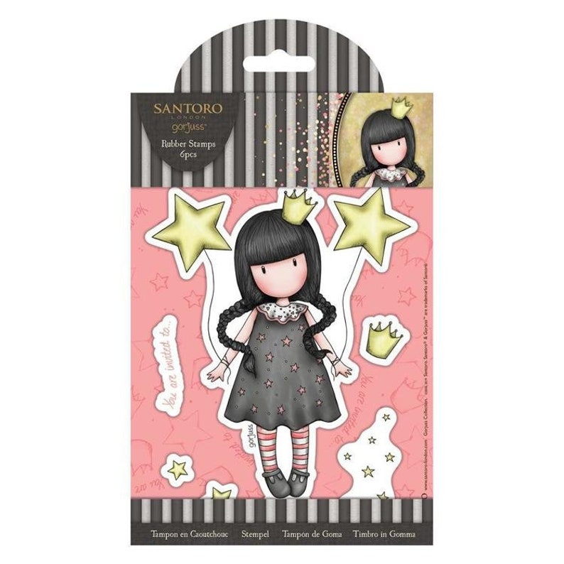 by Santoro gorjuss size regular 6 pcs girl Gorjuss stamp scrapbooking Stamp set girl Gorjuss My Own Universe