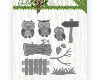 Matrice de découpe Amazing Owls Amy Design, dies de découpe collection Amazing Owls, famille hibou, Animaux forêt, chouette // scrapbooking